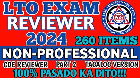 lto online exam tagalog 2024|LTO Review .